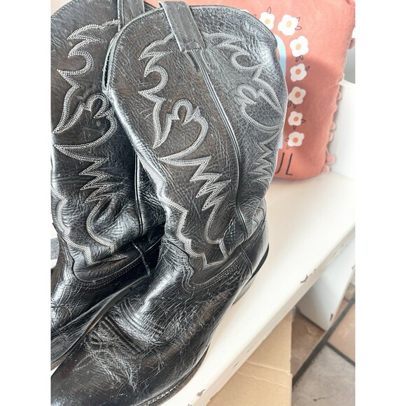 Larry Mahan Vintage Bullhide Round Toe Cowboy Boots Mens 10 D Western - Picture 3 of 14